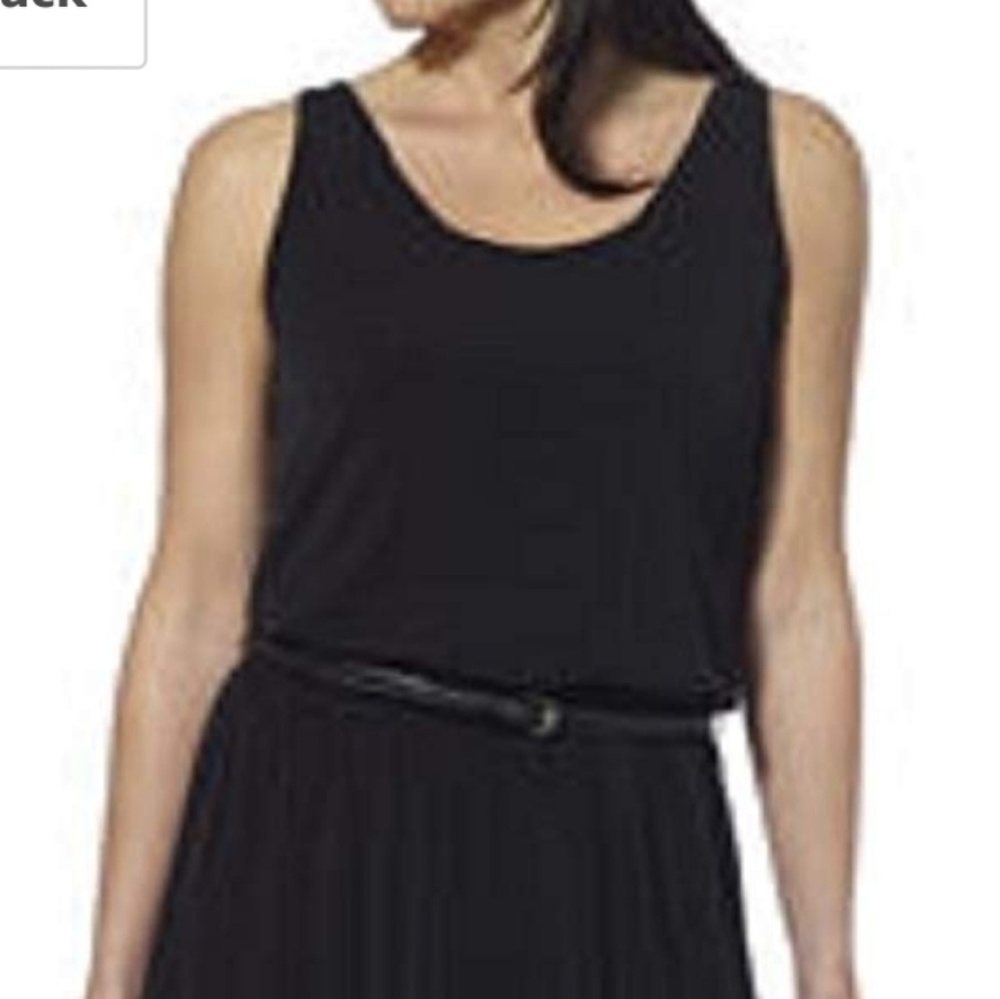 Black slit cruise belted maxi dress vacation CY - Picture 2 of 7